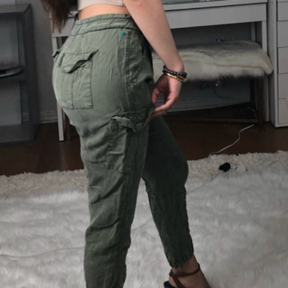 Olive Green Skinny Cargo Utility Pants Size Small